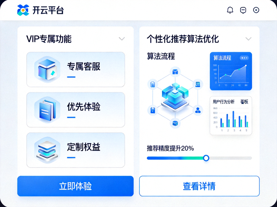 开云平台VIP专属功能与个性化推荐算法优化界面展示