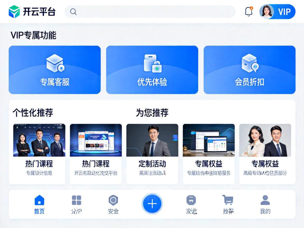 开云平台VIP专属功能与个性化推荐界面