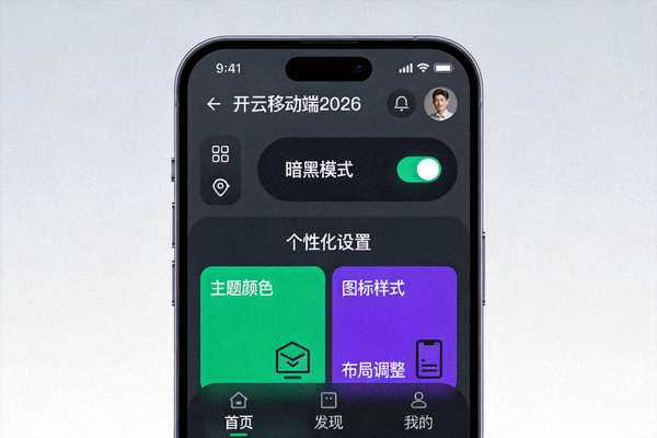 开云移动端2026全新暗黑模式与个性化界面设计