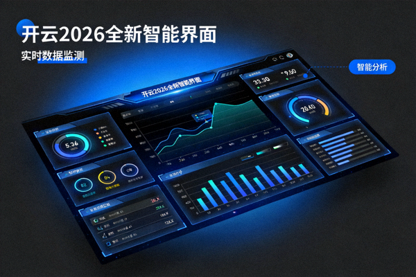 开云2026全新智能界面，深色模式与动态数据面板展示