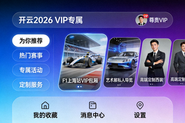 开云2026 VIP专属界面与个性化推荐系统展示