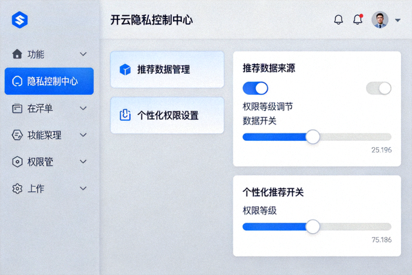 开云隐私控制中心，用户可精细管理推荐数据与个性化权限