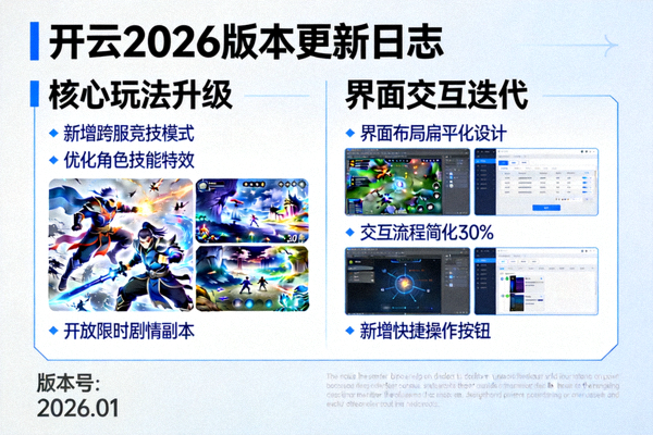 聚焦开云2026版本更新日志核心玩法与界面交互迭代升级配图