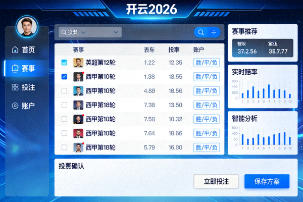 开云2026全新界面与智能投注系统界面截图