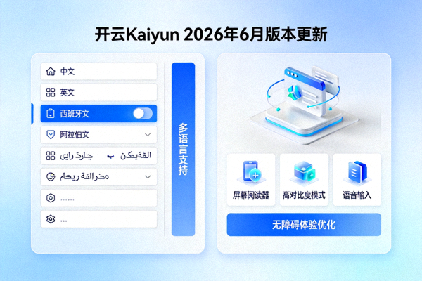 开云Kaiyun 2026年6月版本多语言支持与无障碍体验优化
