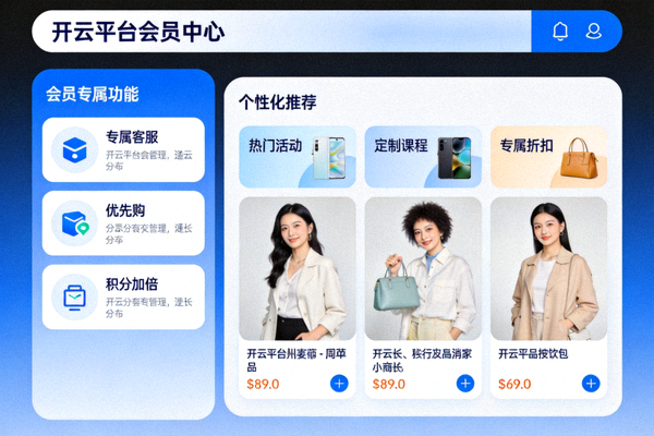 开云平台会员专属功能与个性化推荐界面展示图