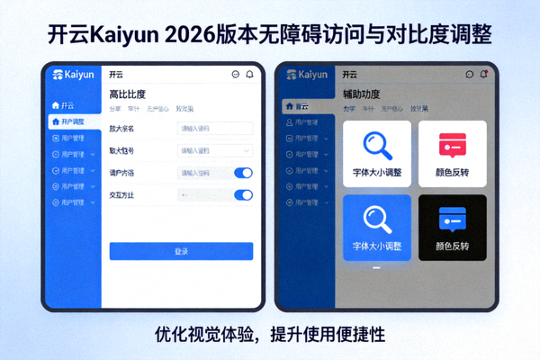 开云Kaiyun 2026版本无障碍访问与对比度调整效果图