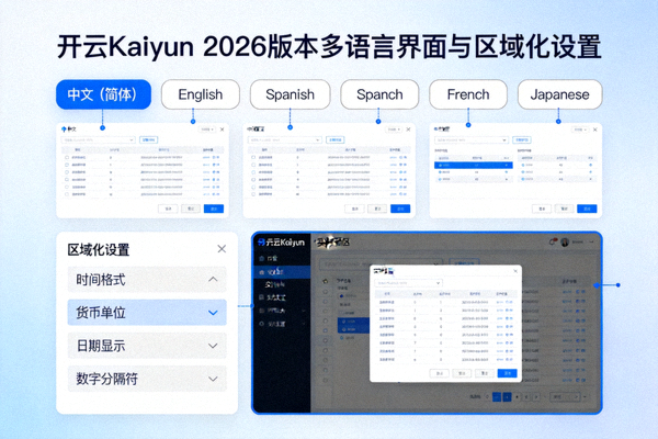开云Kaiyun 2026版本多语言界面与区域化设置展示图