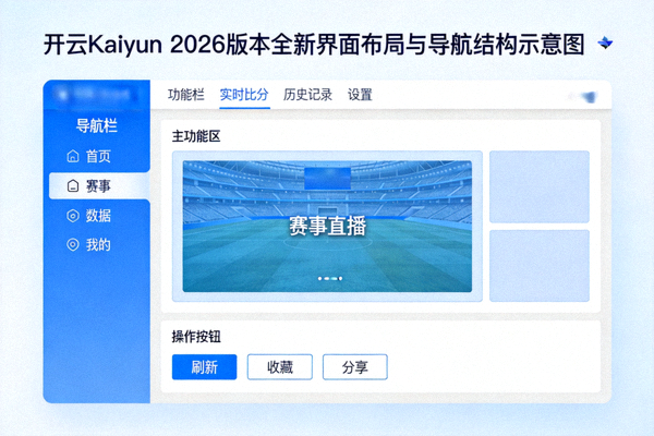 开云Kaiyun 2026版本全新界面布局与导航结构示意图
